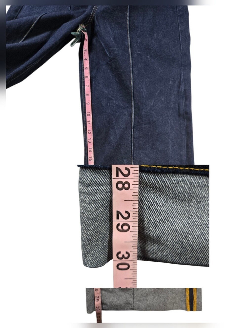 Boden Turn-Up Jeans High Rise Wide Leg Indigo Rinse Dark Wash - Picture 14 of 16